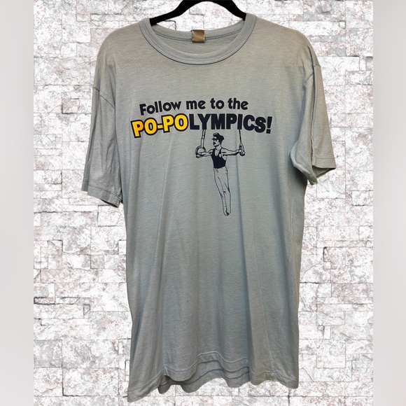 Rare Vintage Vantage T-shirt Follow Me To The PO-POLYMICS - Picture 1 of 4